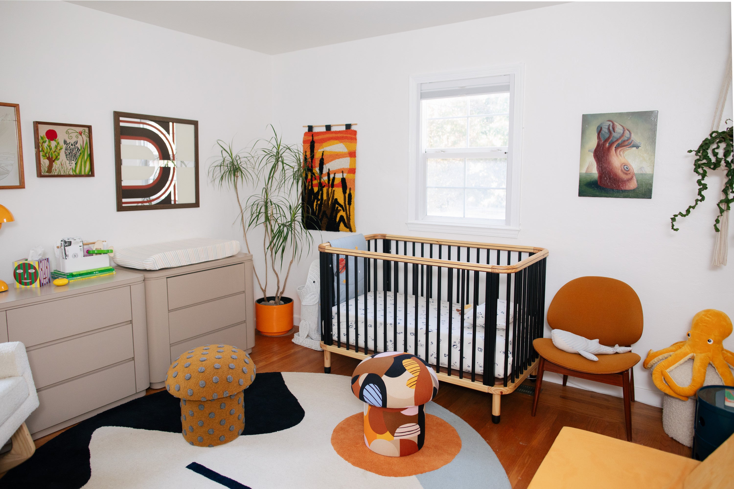 A Magical Nursery Decor: Colorful Mushroom Ottomans – Nestig