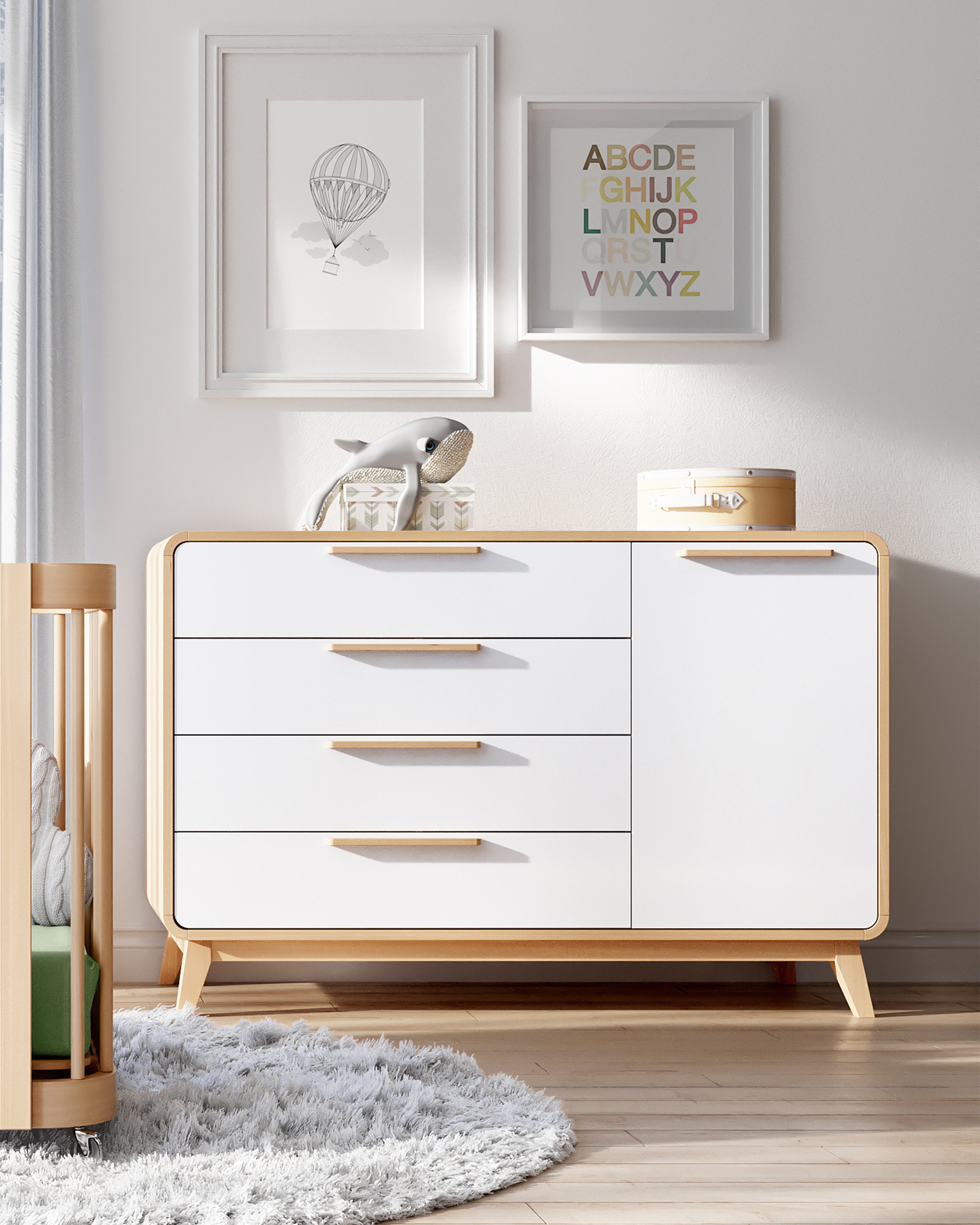 Extra Rounded Edges M! IKEA Malm Dresser Top Baby Changer