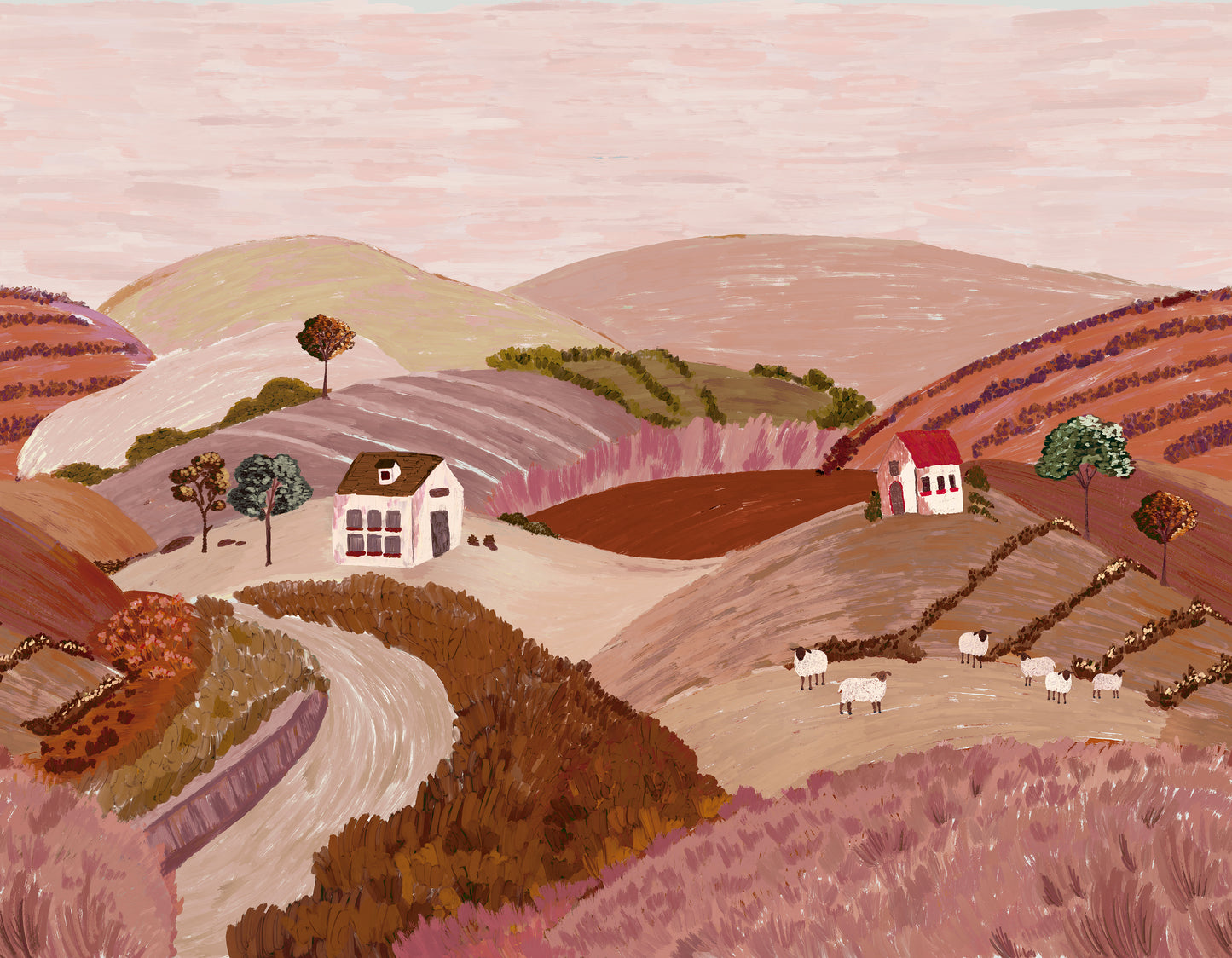 Rolling Hills Wall Mural Sample