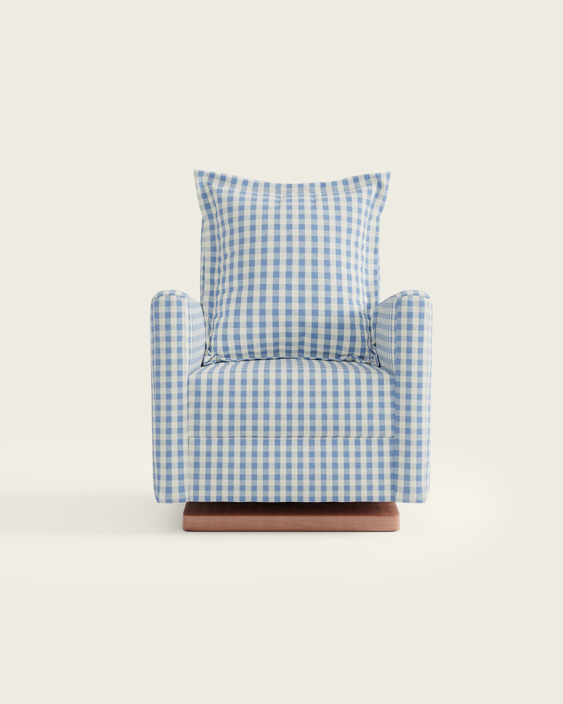 Bluebell Gingham / Wood Base