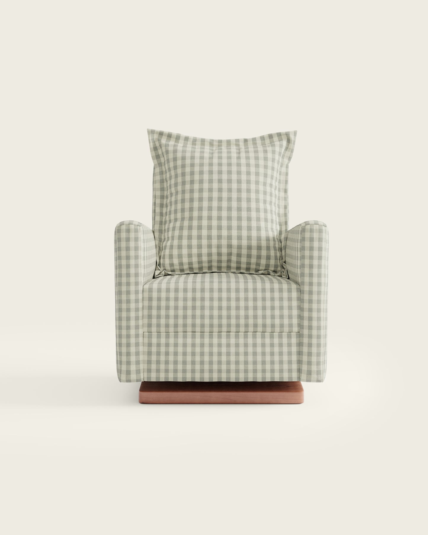 Celadon Gingham / Wood Base