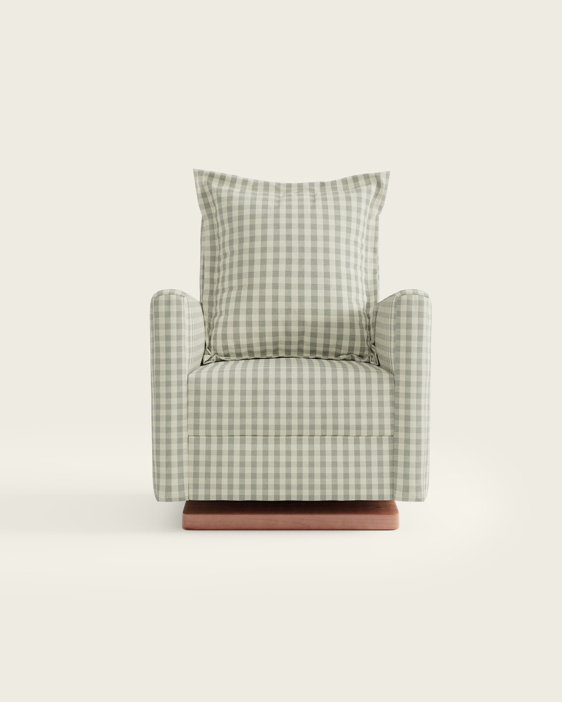 Celadon Gingham / Wood Base