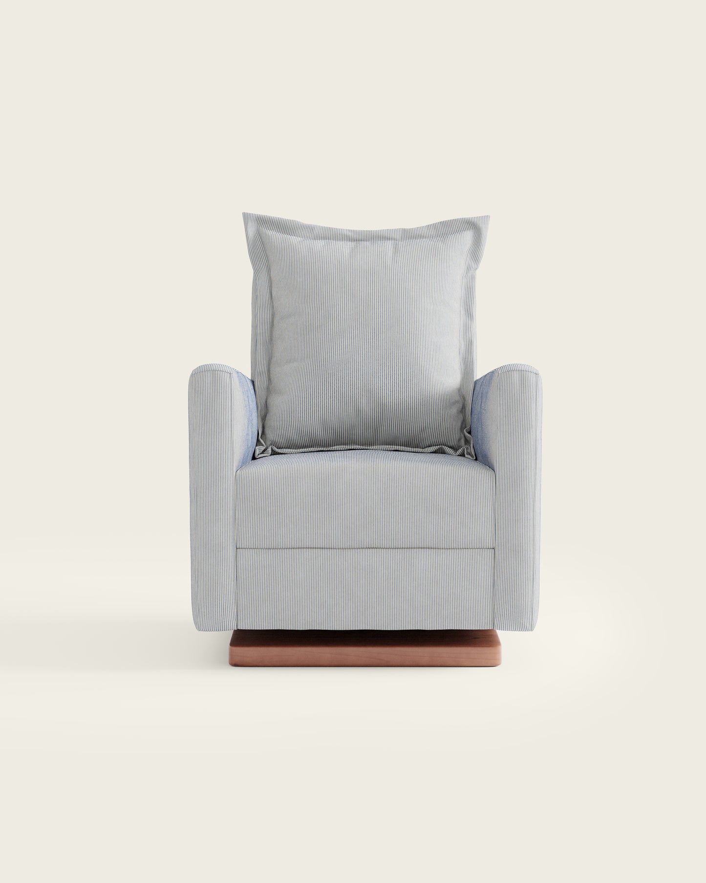 Bluebell Ticking Stripe / Wood Base