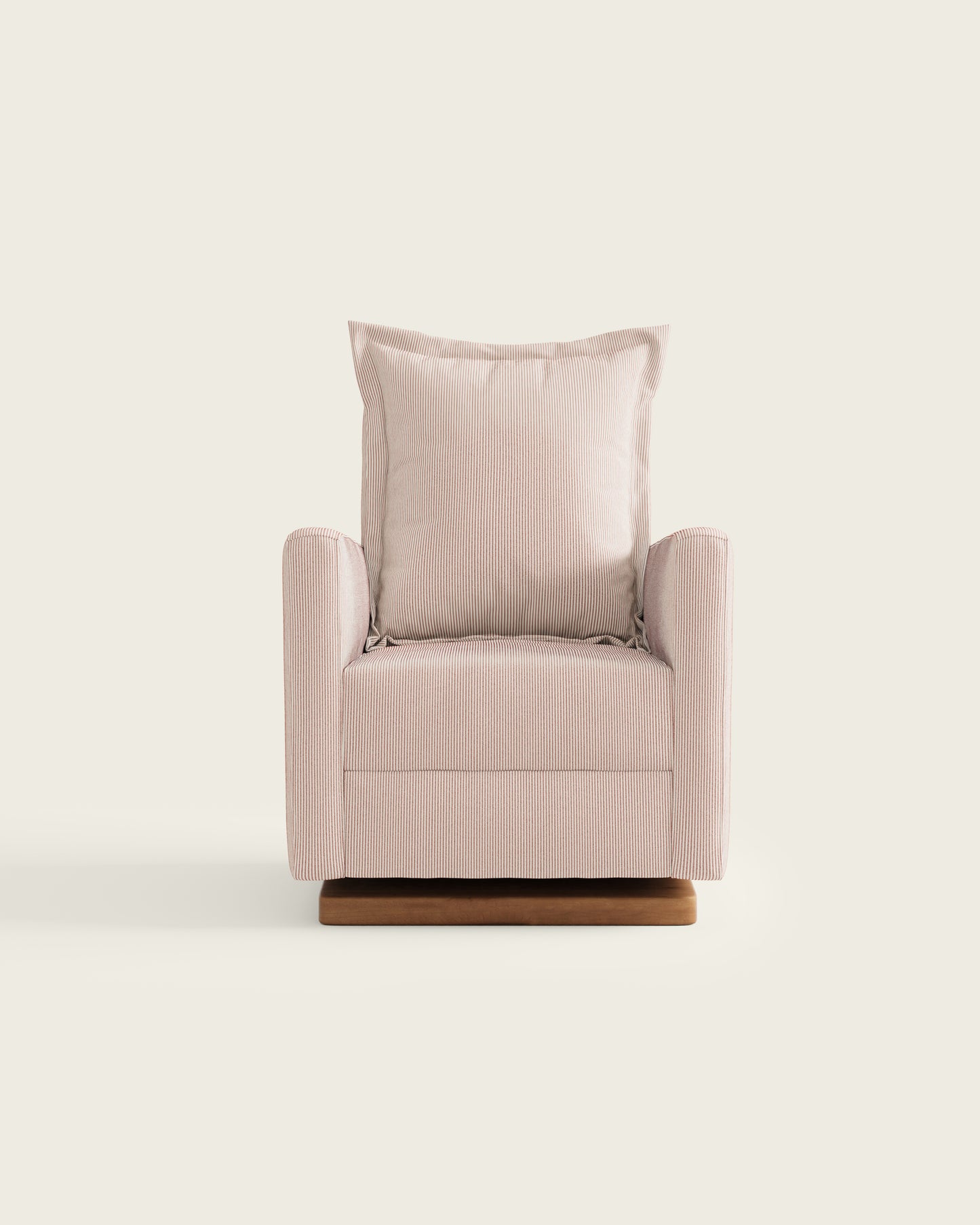 Cinnamon Ticking Stripe / Wood Base