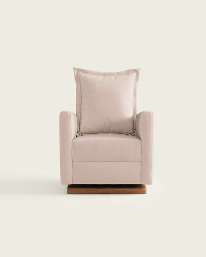 Cinnamon Ticking Stripe / Wood Base