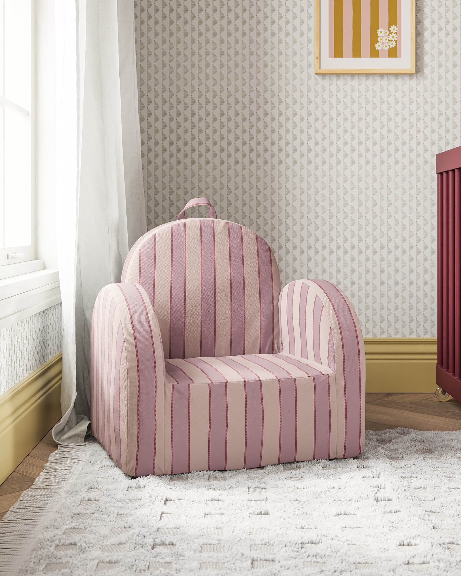 Trimmed Stripe in Mauve