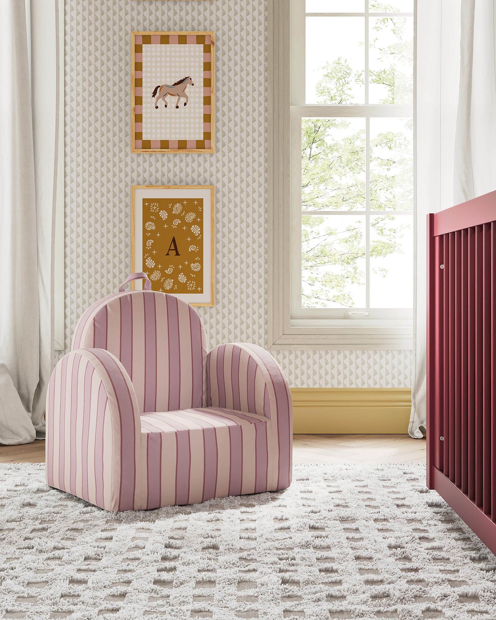 Trimmed Stripe in Mauve