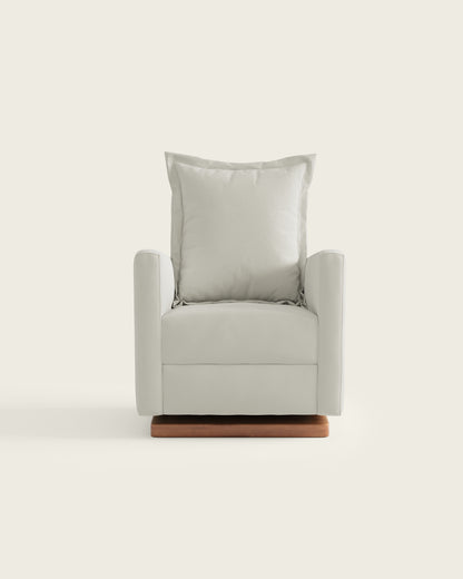 Snow Textured Weave / Wood Base