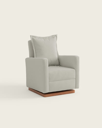 Snow Textured Weave / Wood Base