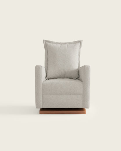 Alabaster Bouclé / Wood Base