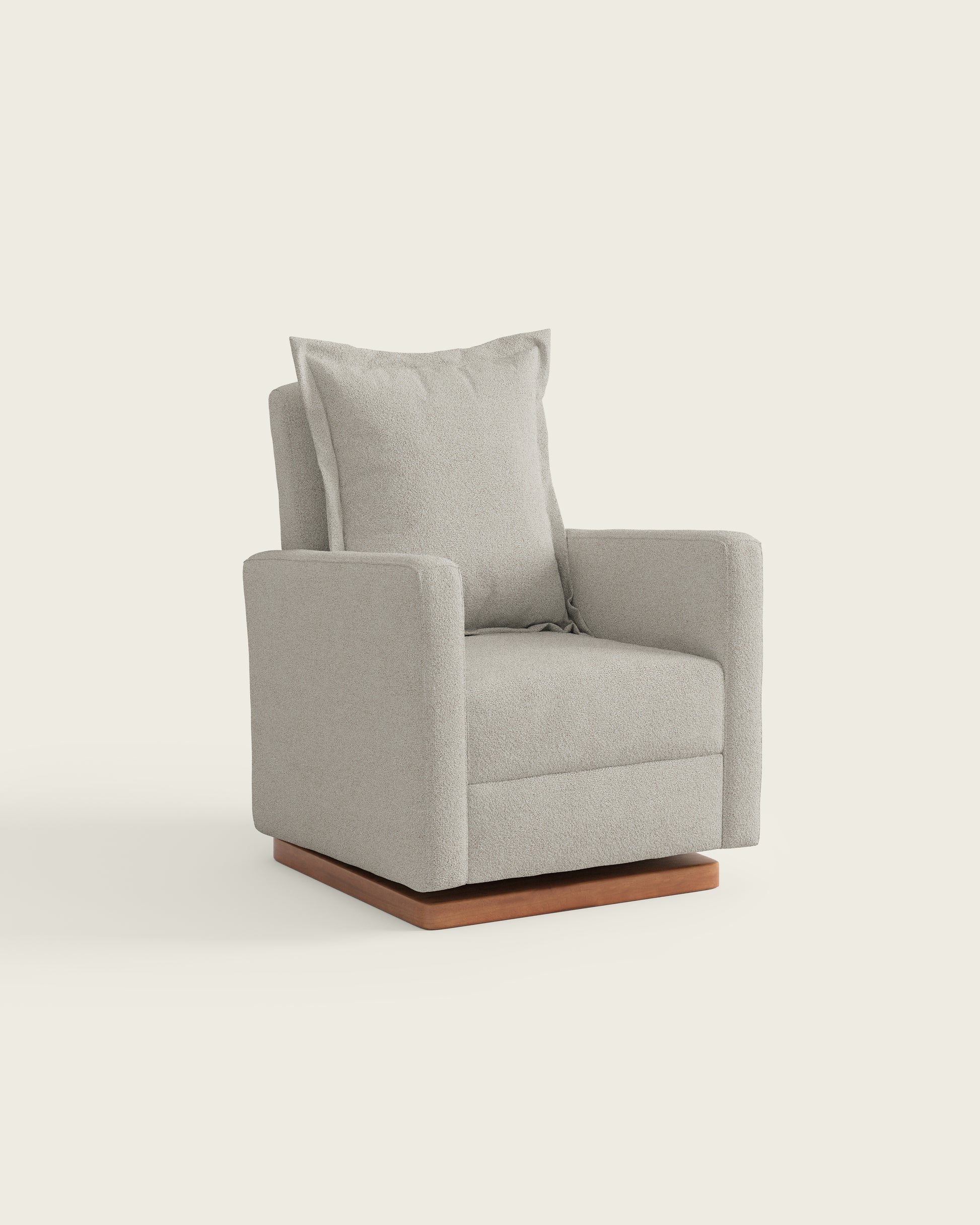 Alabaster Bouclé / Wood Base