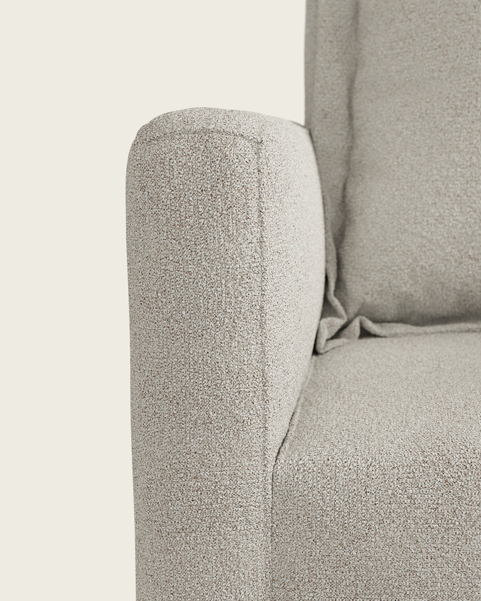 Alabaster Bouclé / Metal Base