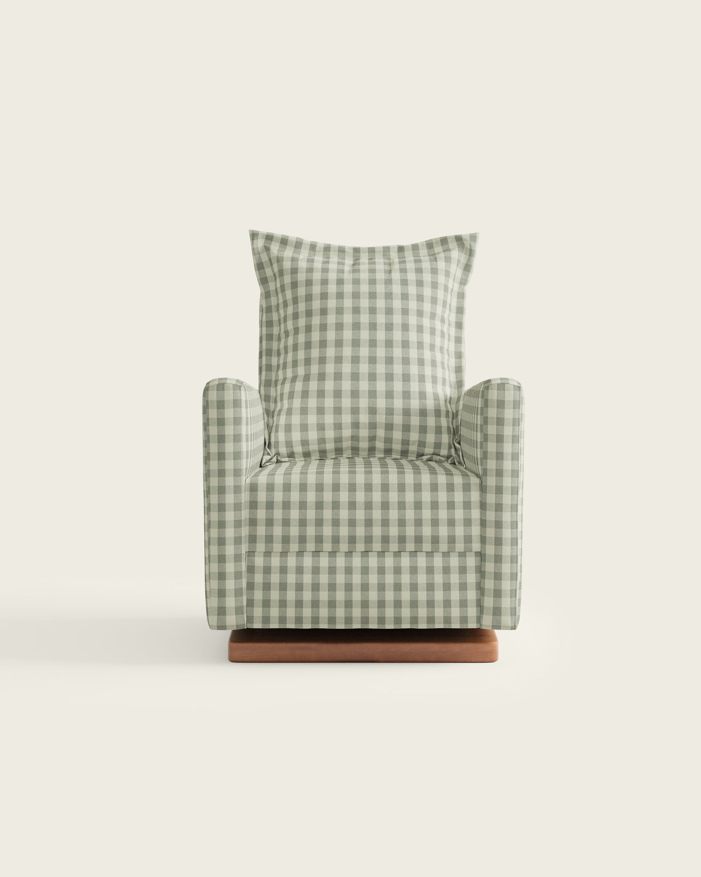 Celadon Gingham / Wood Base