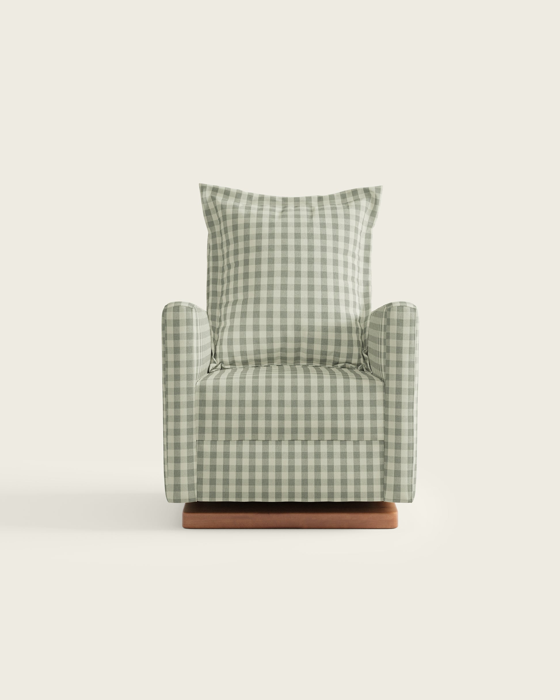 Celadon Gingham / Wood Base