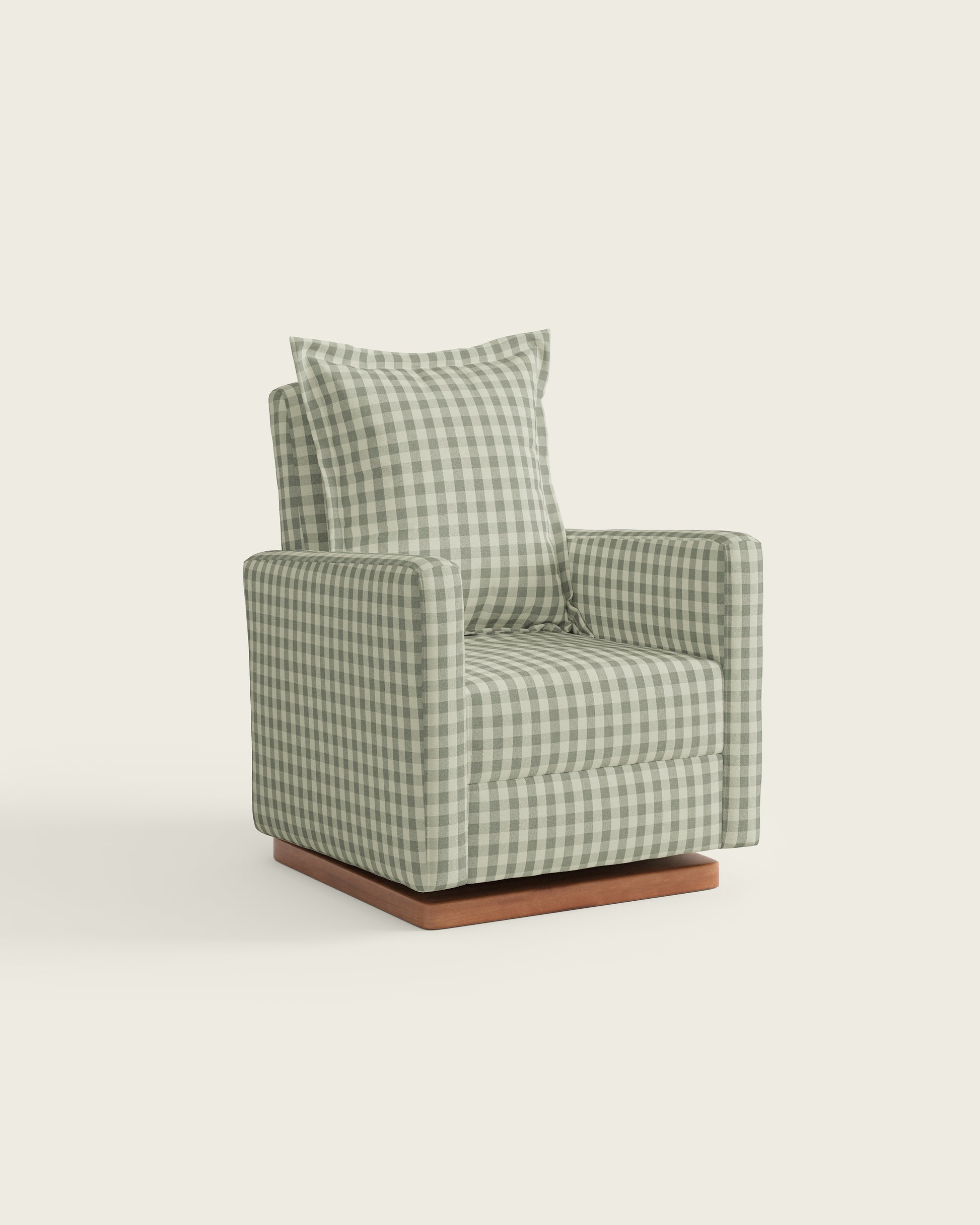 Celadon Gingham / Wood Base