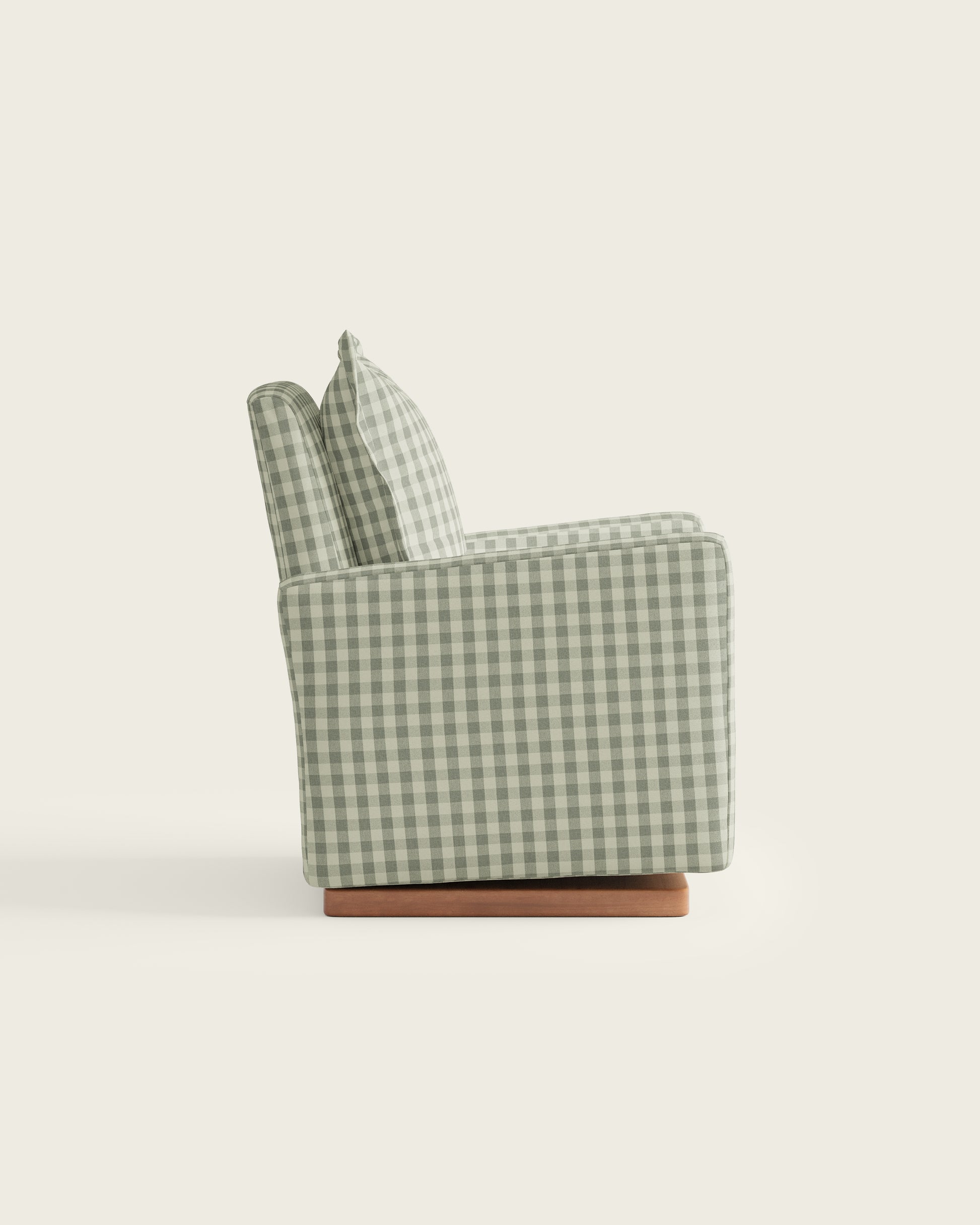 Celadon Gingham / Wood Base