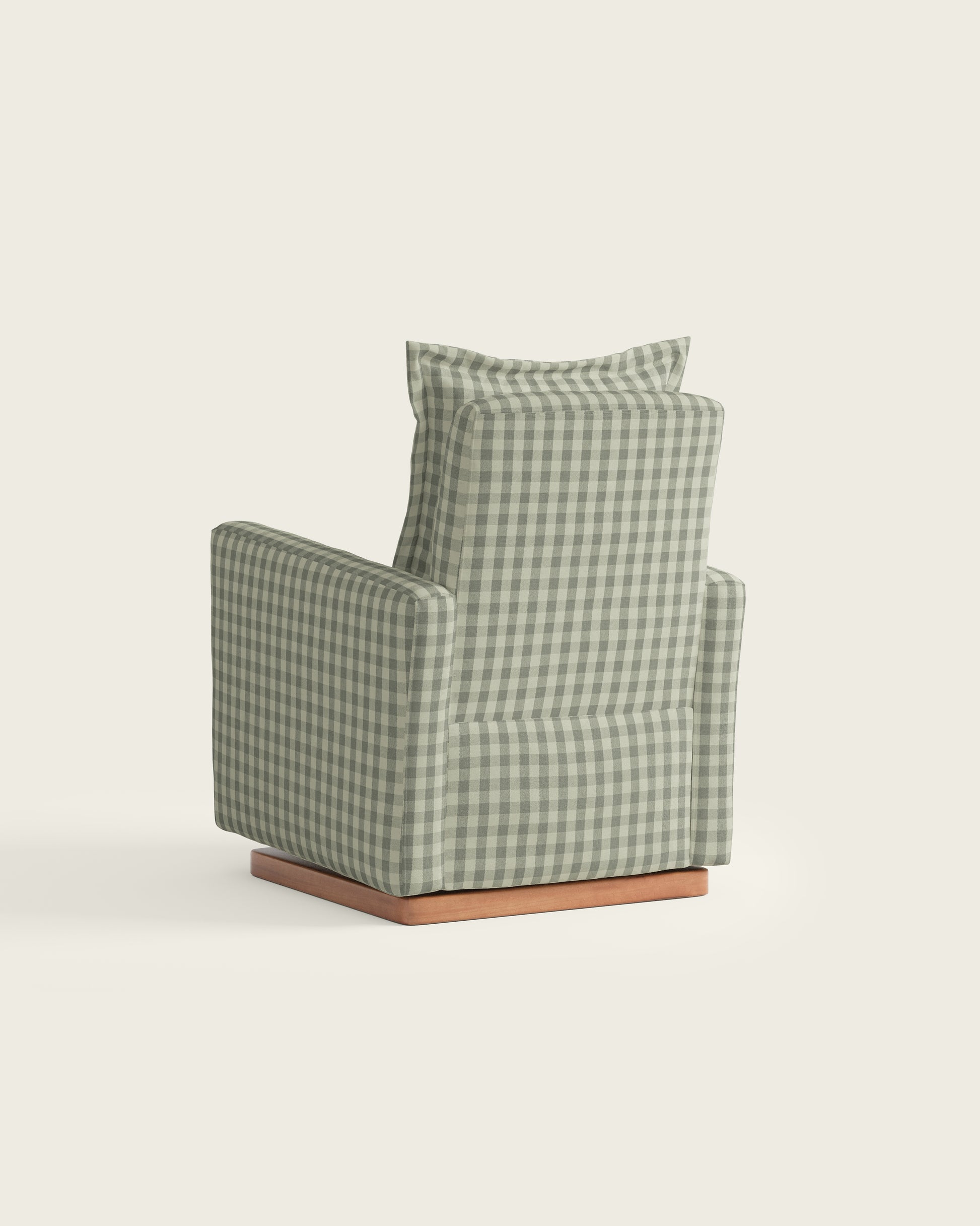 Celadon Gingham / Wood Base