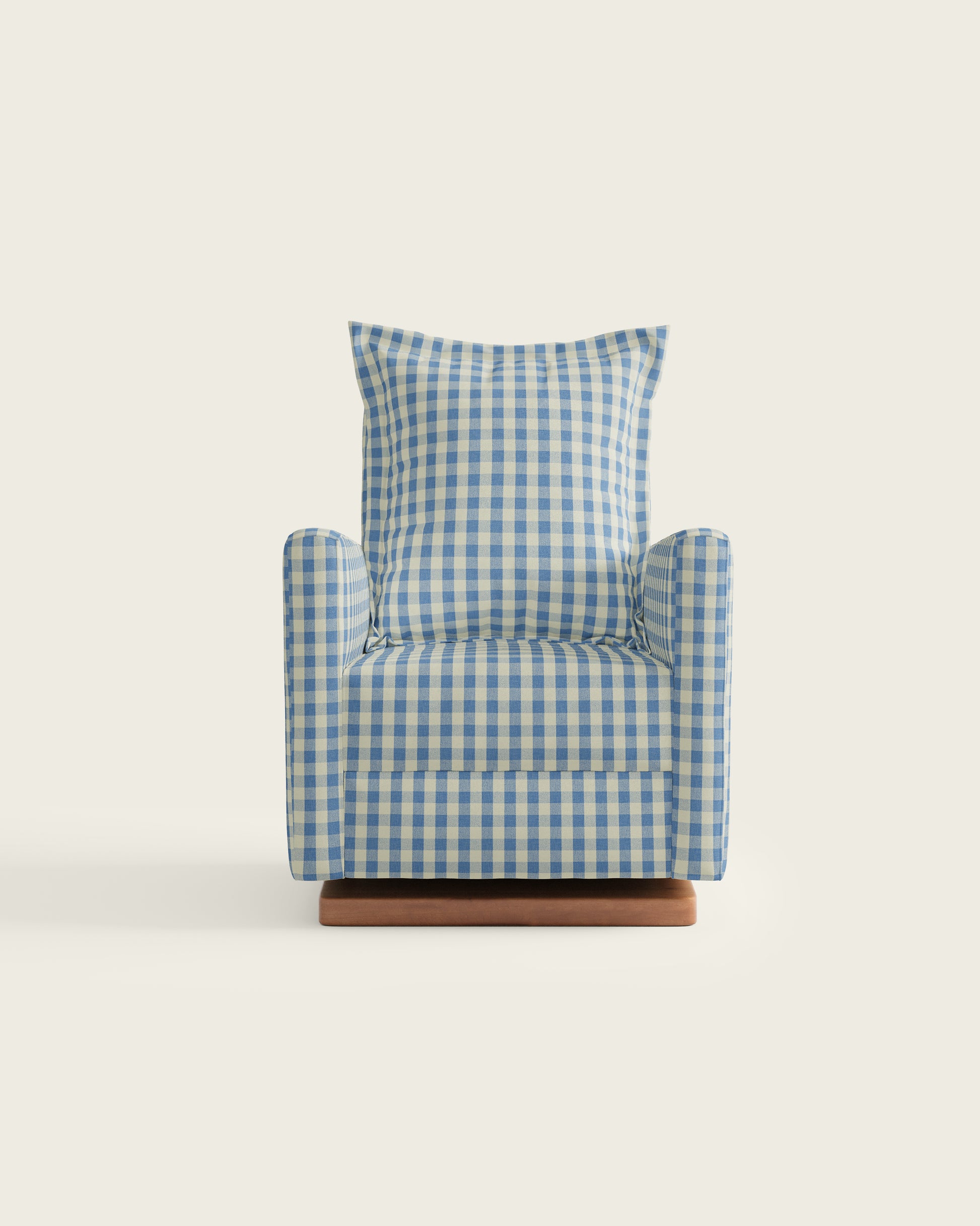Bluebell Gingham / Wood Base