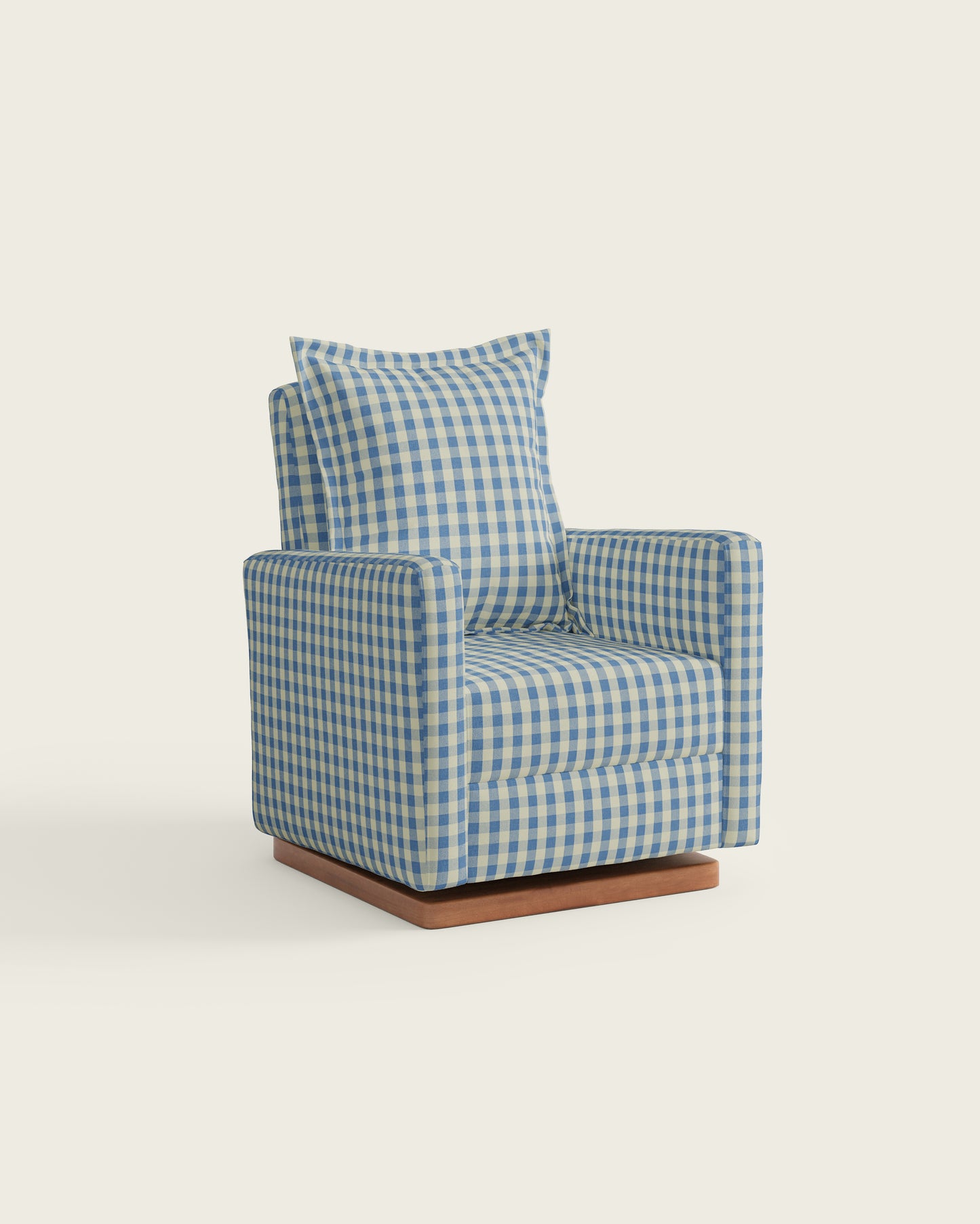 Bluebell Gingham / Wood Base