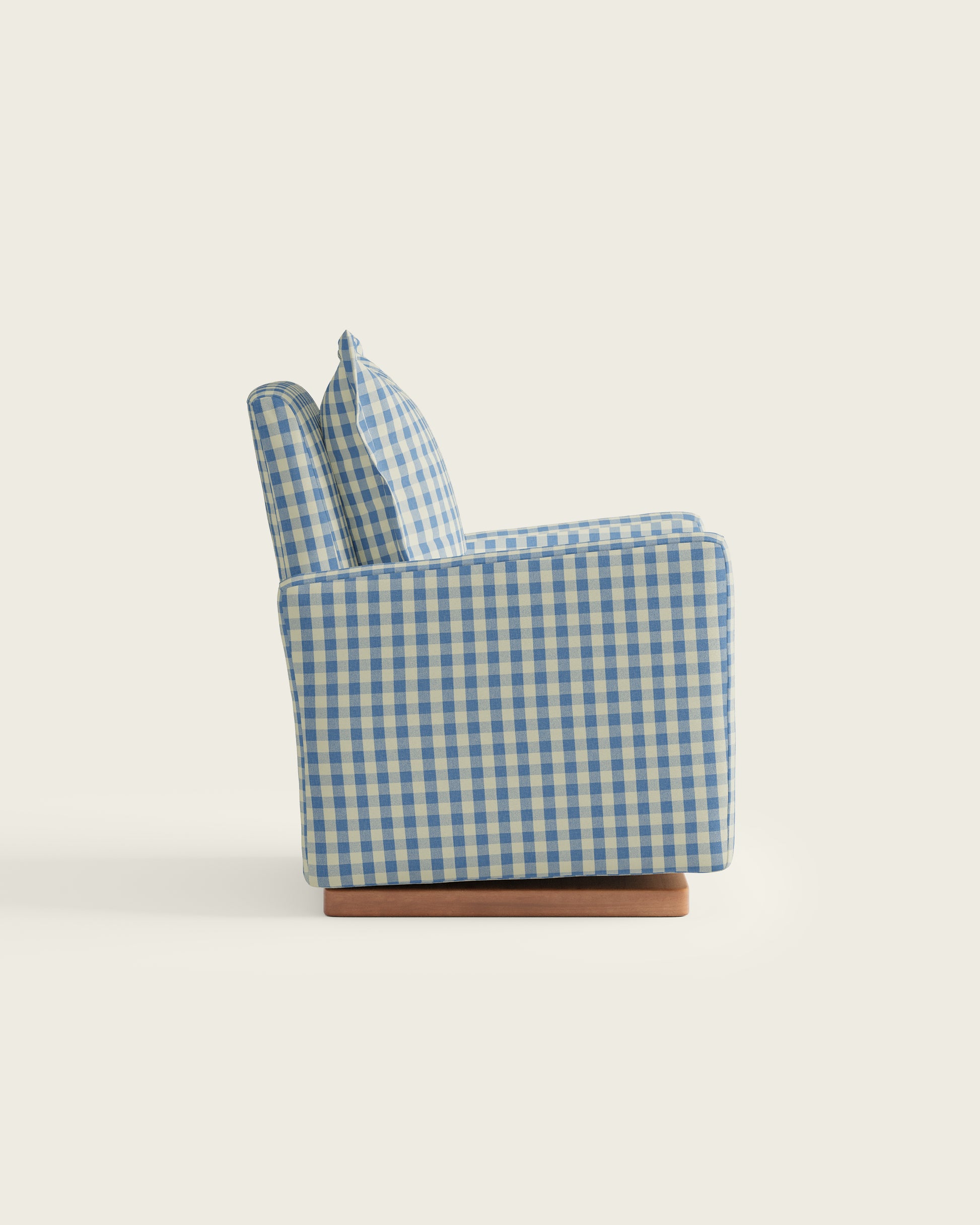 Bluebell Gingham / Wood Base