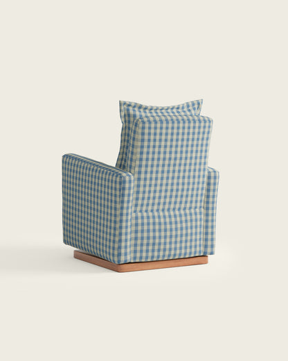 Bluebell Gingham / Wood Base