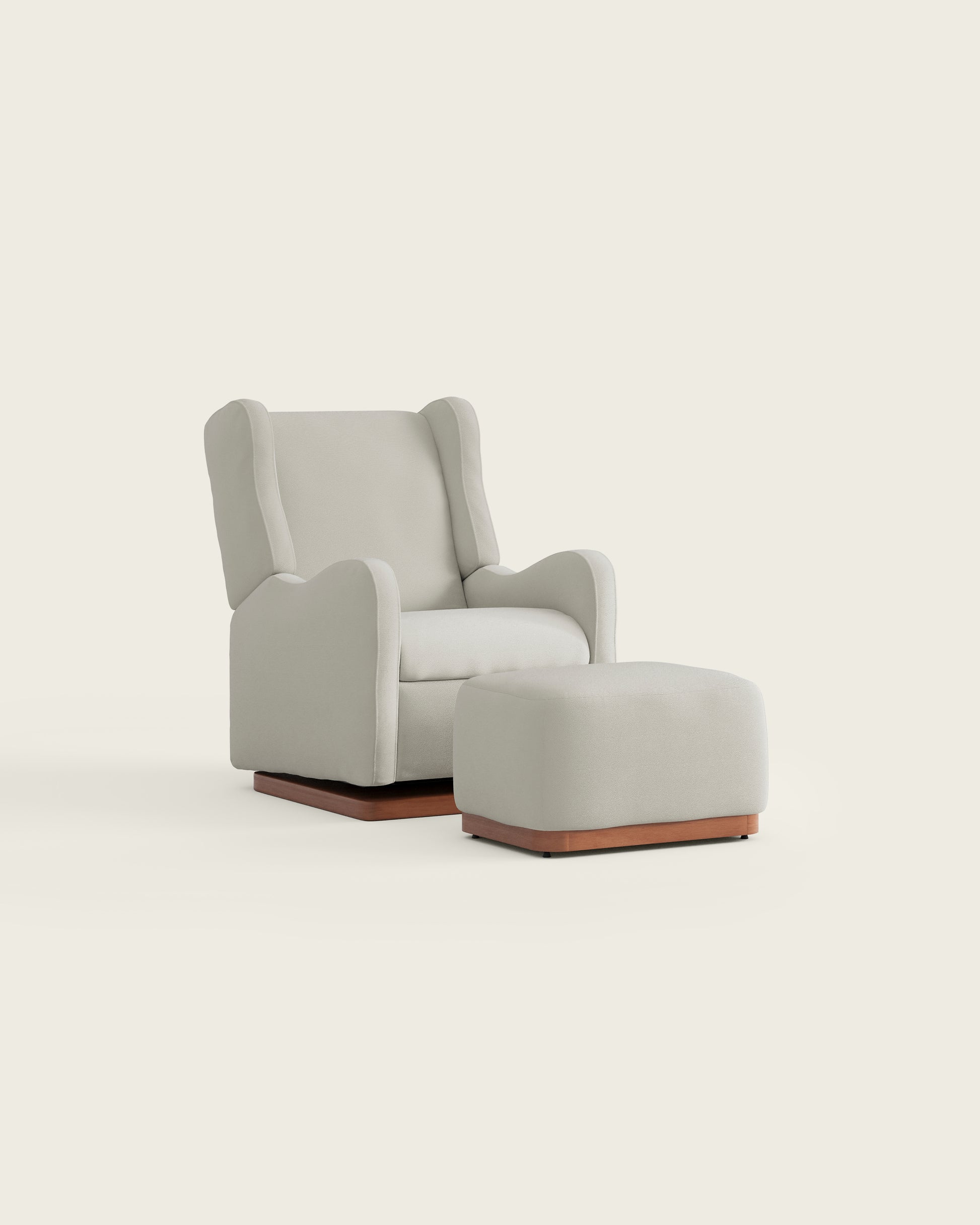 Snow Textured Weave / Wood Base