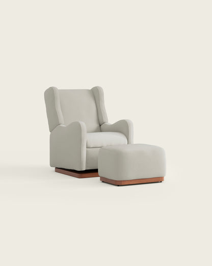 Snow Textured Weave / Wood Base