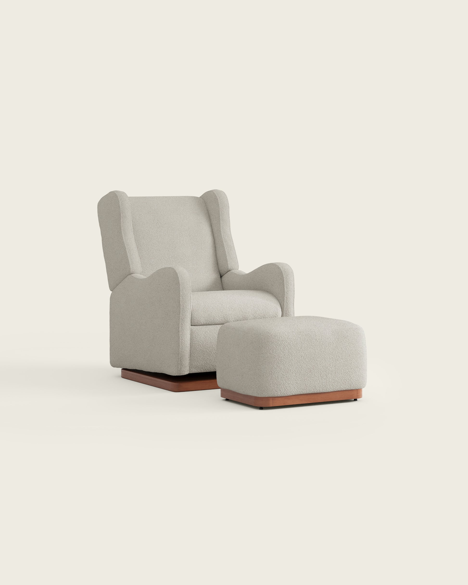 Alabaster Bouclé / Wood Base