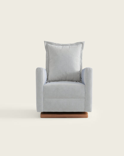 Bluebell Ticking Stripe / Wood Base