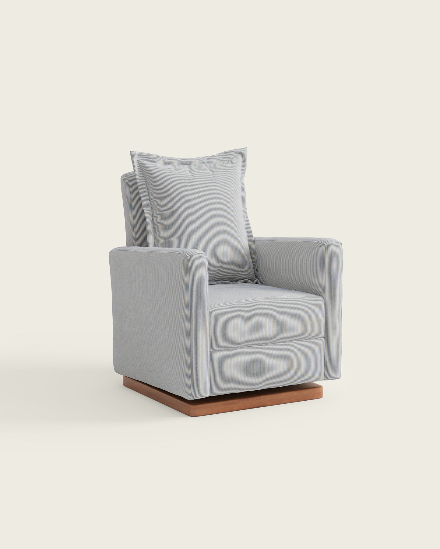 Bluebell Ticking Stripe / Wood Base