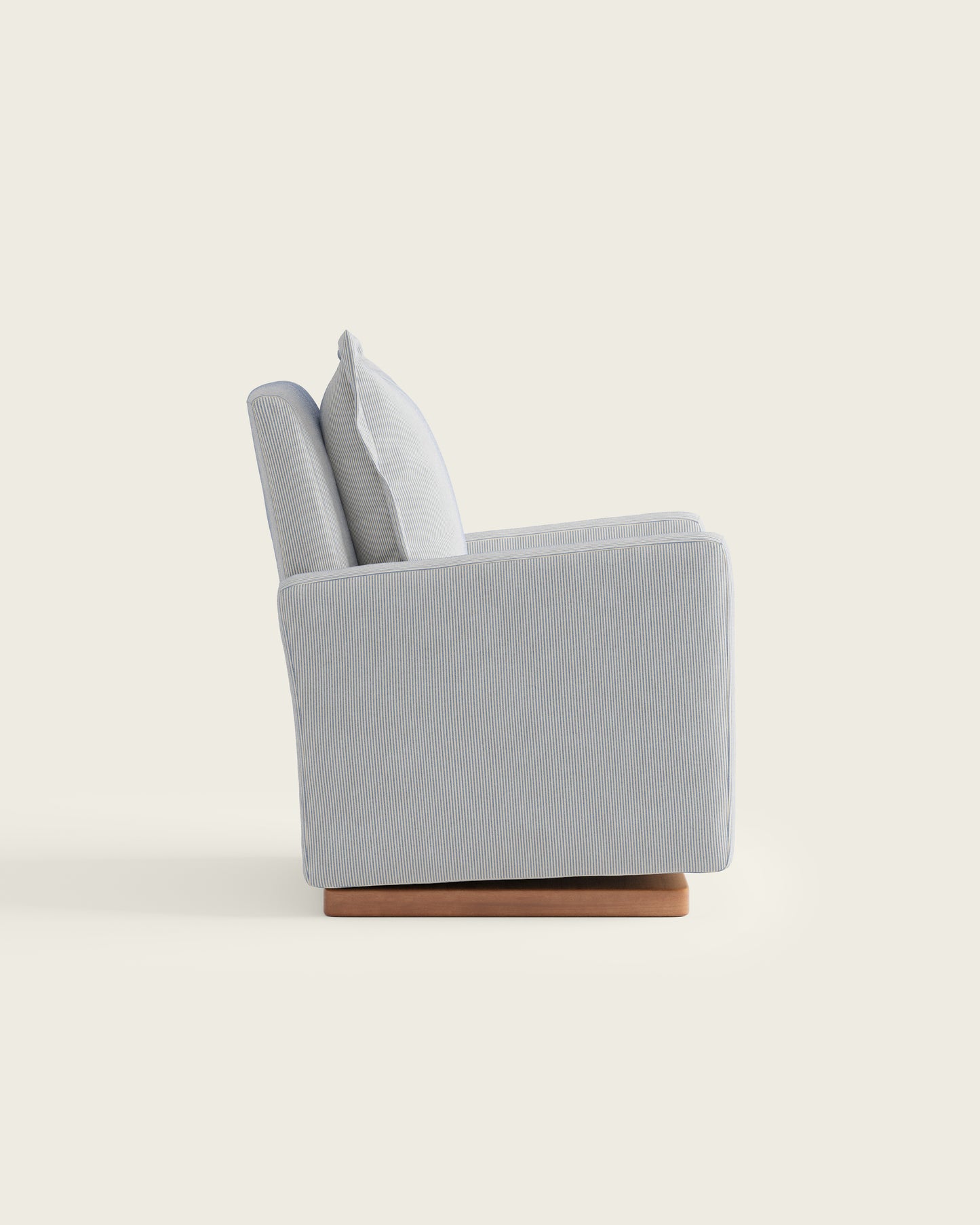 Bluebell Ticking Stripe / Wood Base