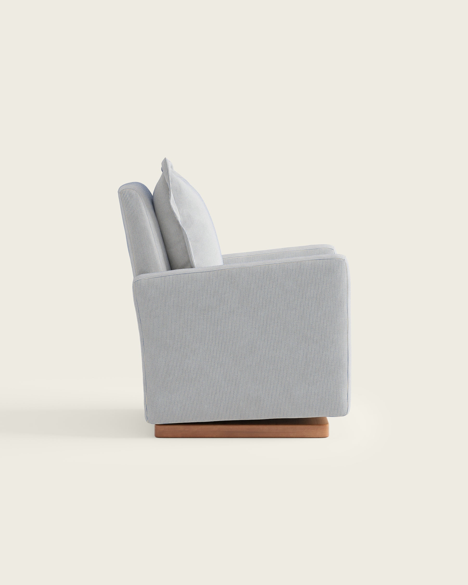 Bluebell Ticking Stripe / Wood Base