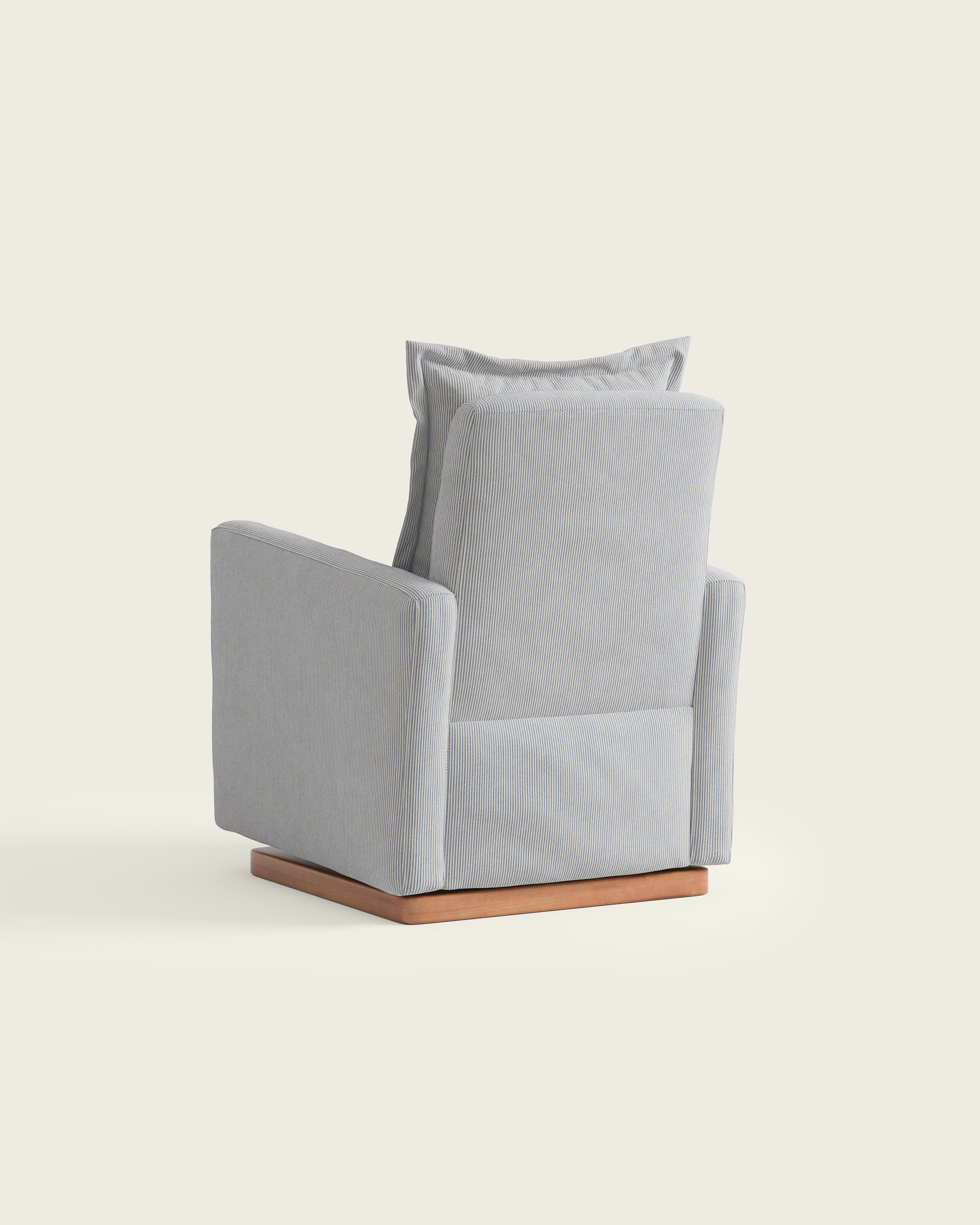 Bluebell Ticking Stripe / Wood Base