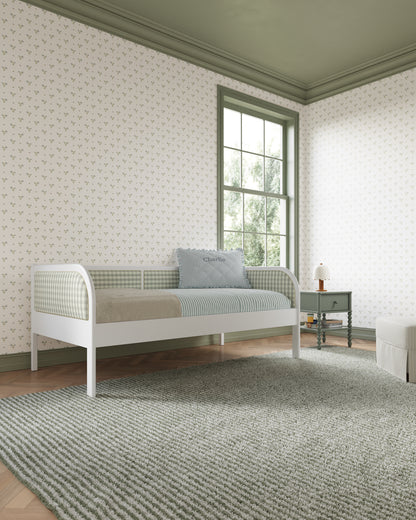 White / Celadon Gingham