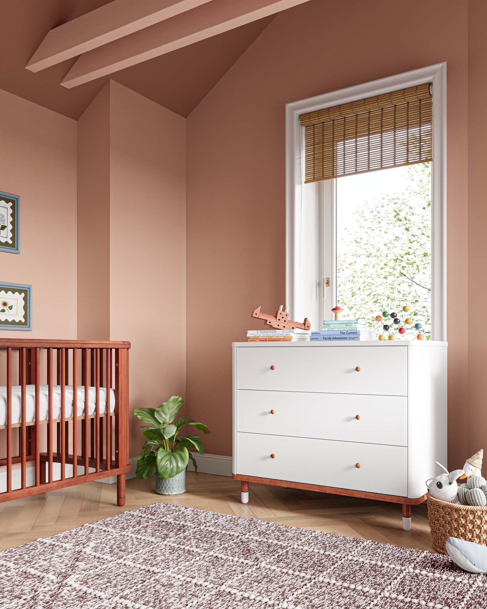 Nestig The Cloud 3 Drawer Assembled Changing Pad Dresser, White, Wood Nestig The Cloud 3 Drawer Assembled Changing Pad Dresser, White, Wood