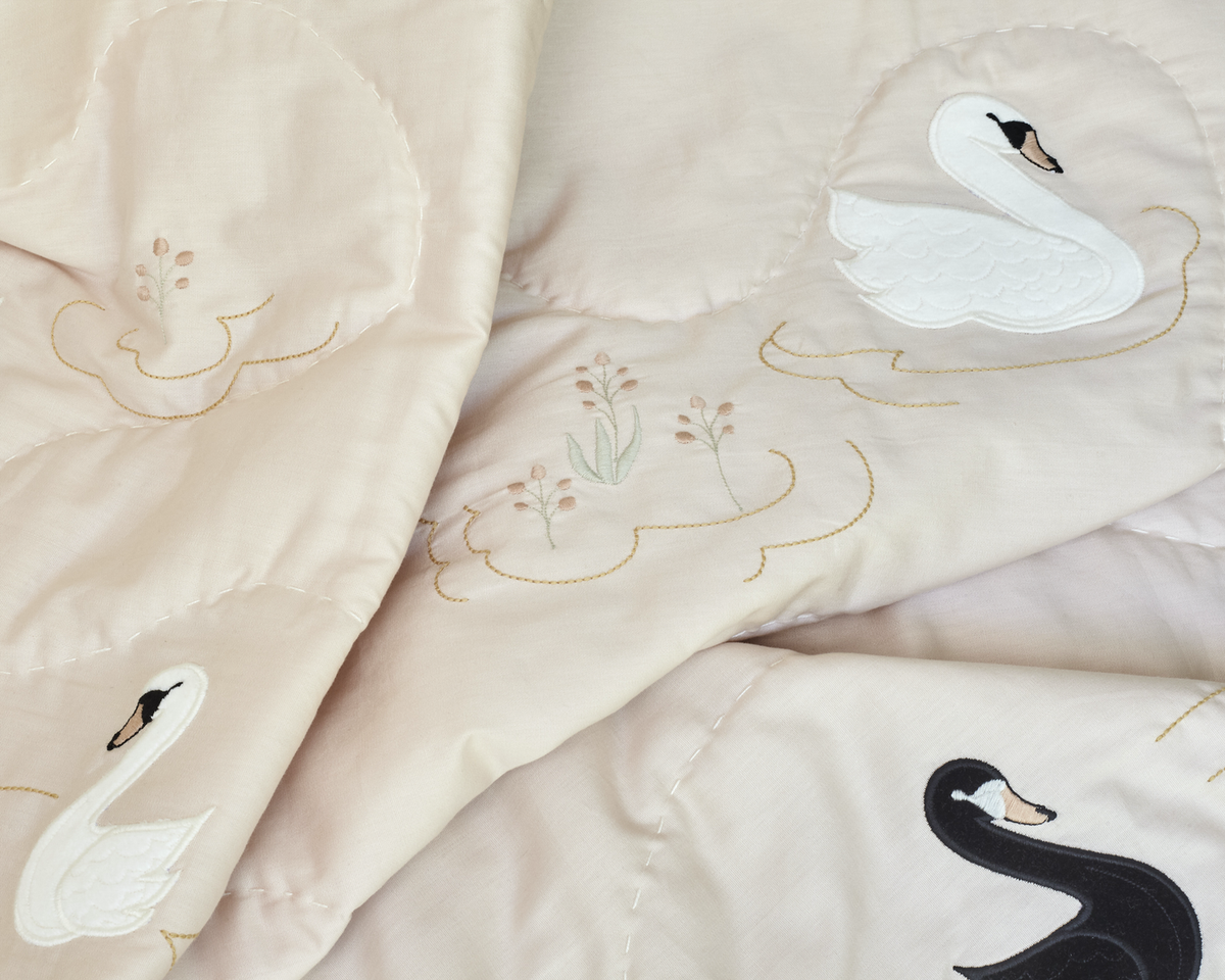 Swan cot bedding set sale