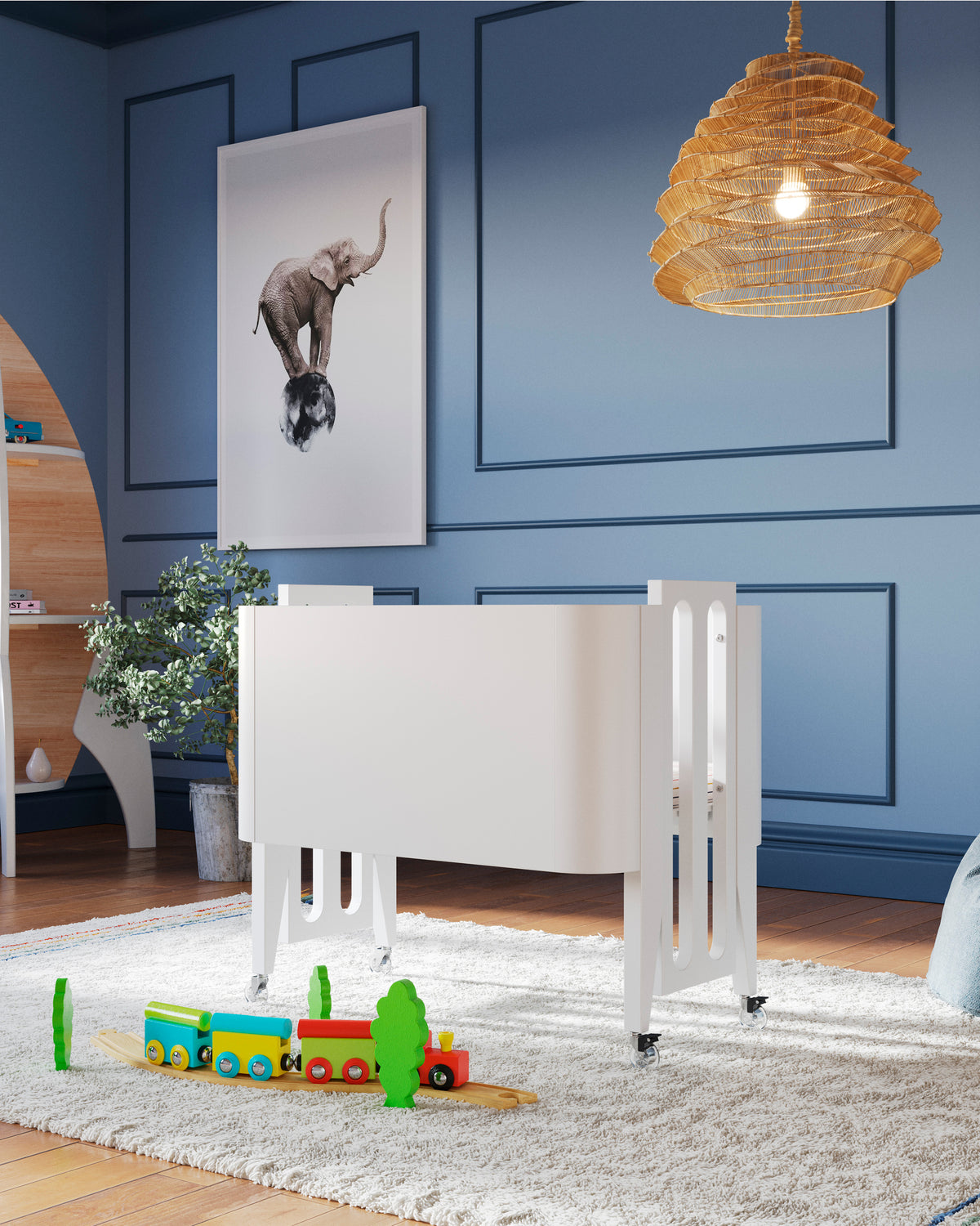 The Snow Crib White Convertible & Crib Nestig