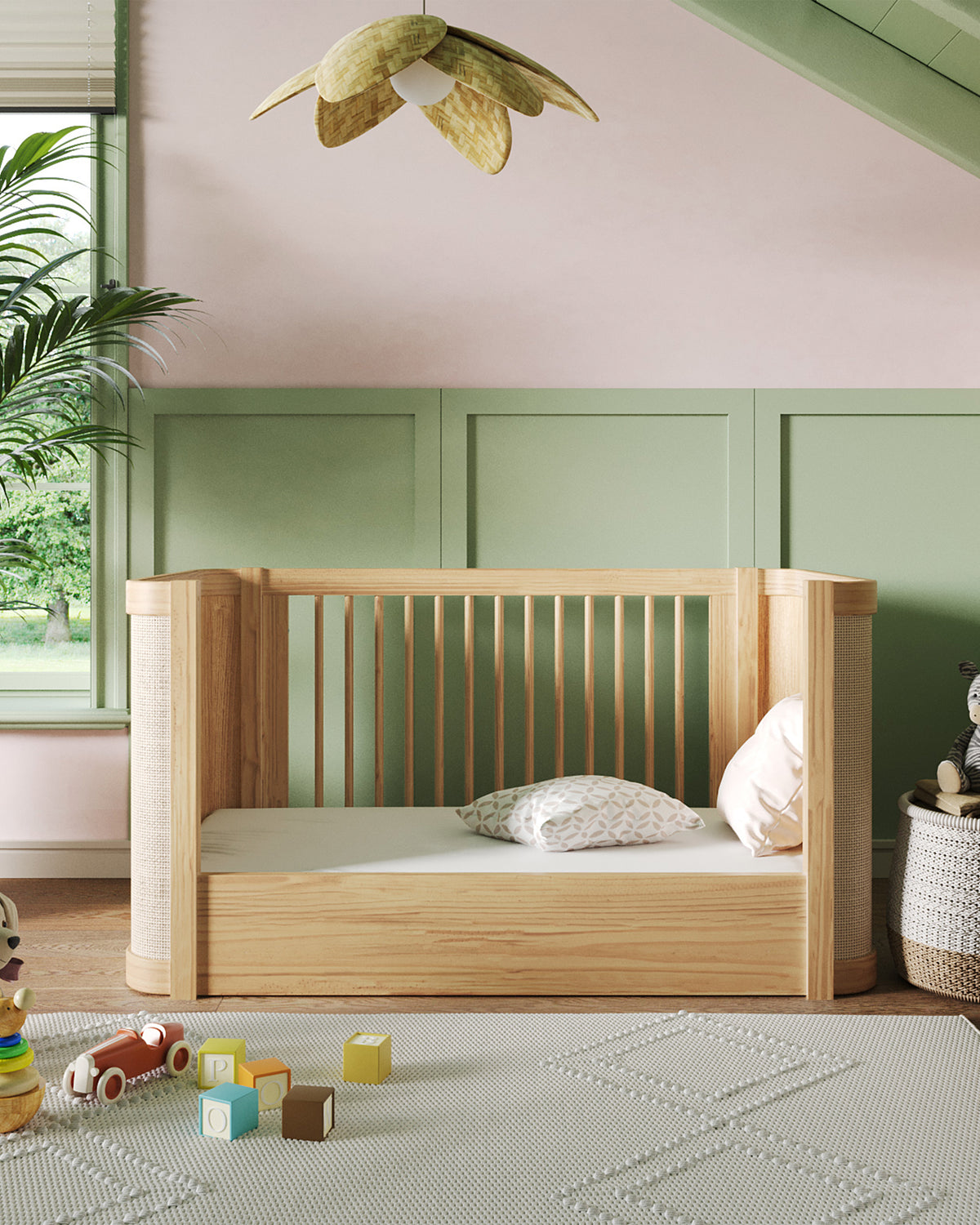 The Island Wave Crib | Convertible Crib to Toddler Bed | Nestig