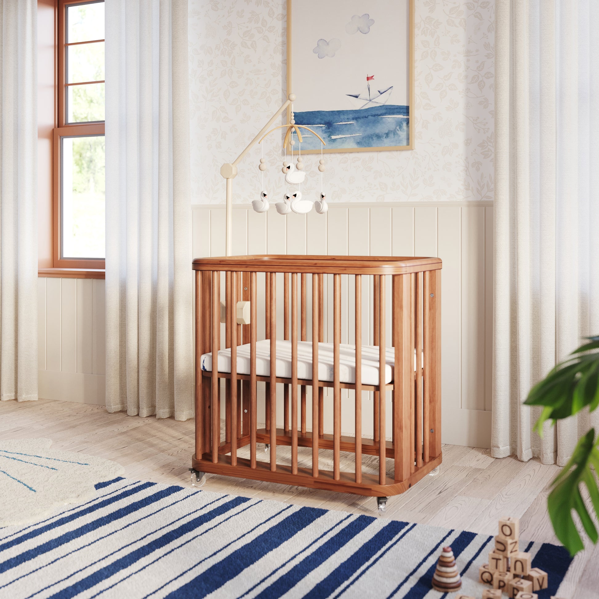 Mini Crib Natural Wood Crib Set The Woodland Cloud Crib – Nestig