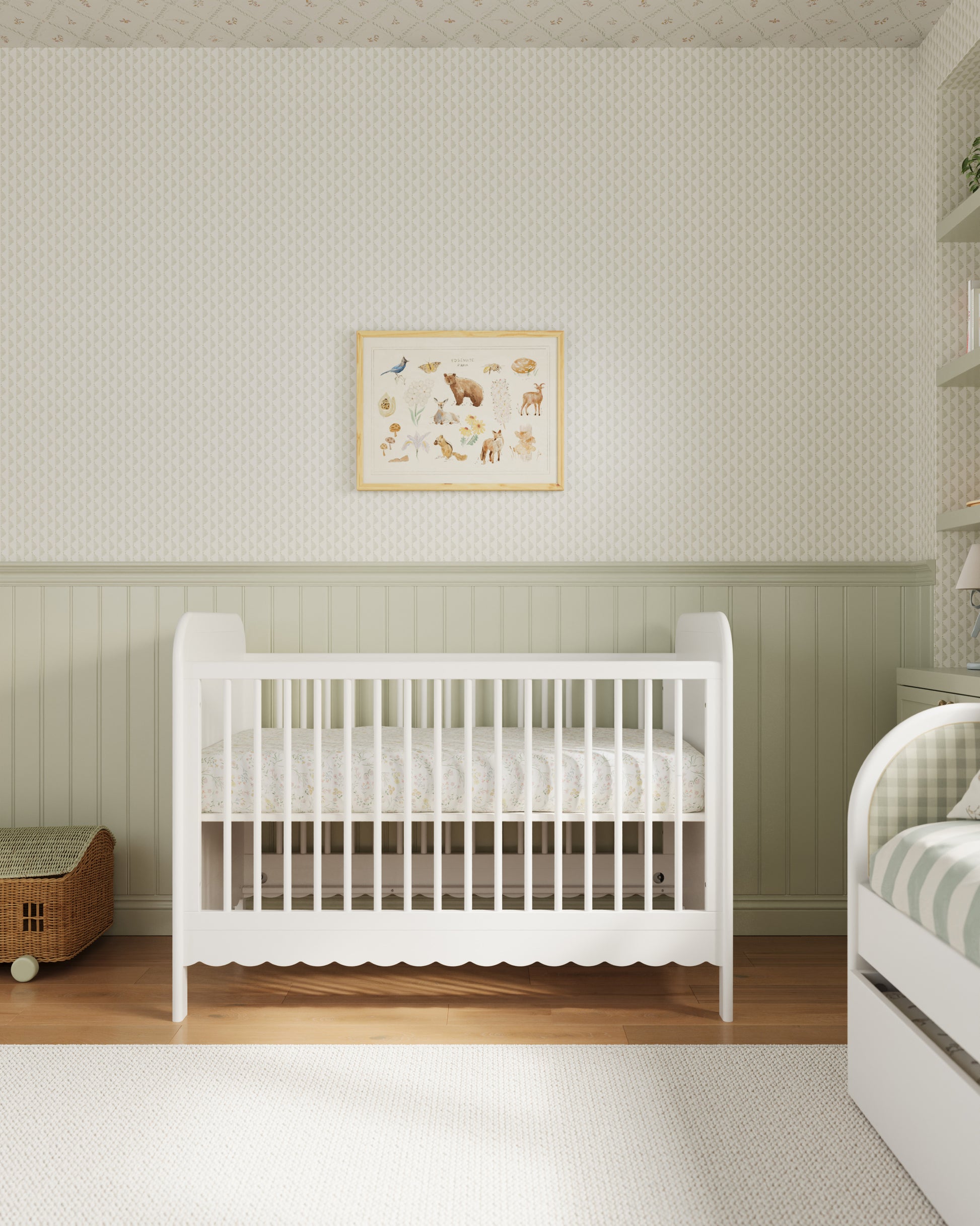 White / Celadon Gingham
