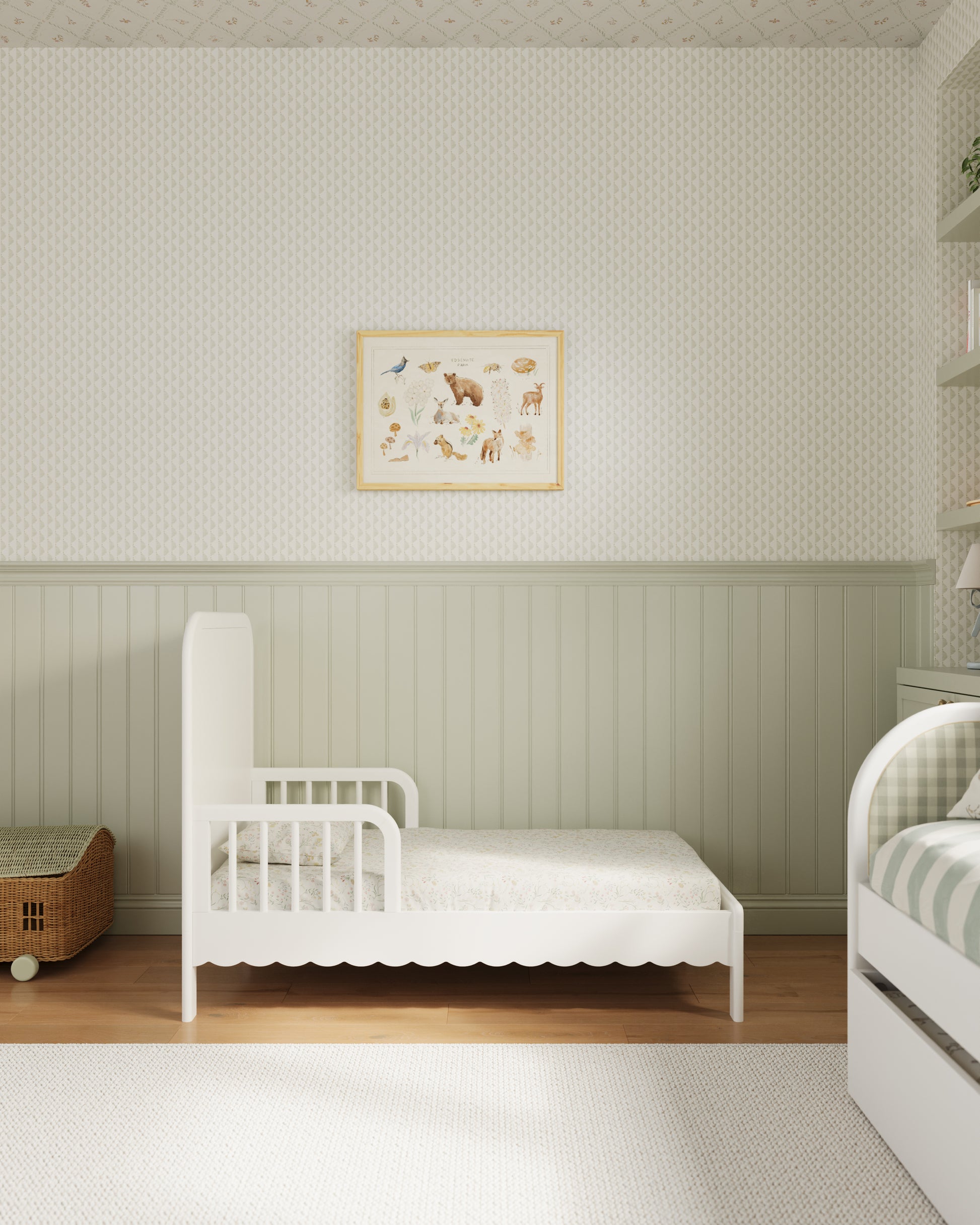 White / Celadon Gingham