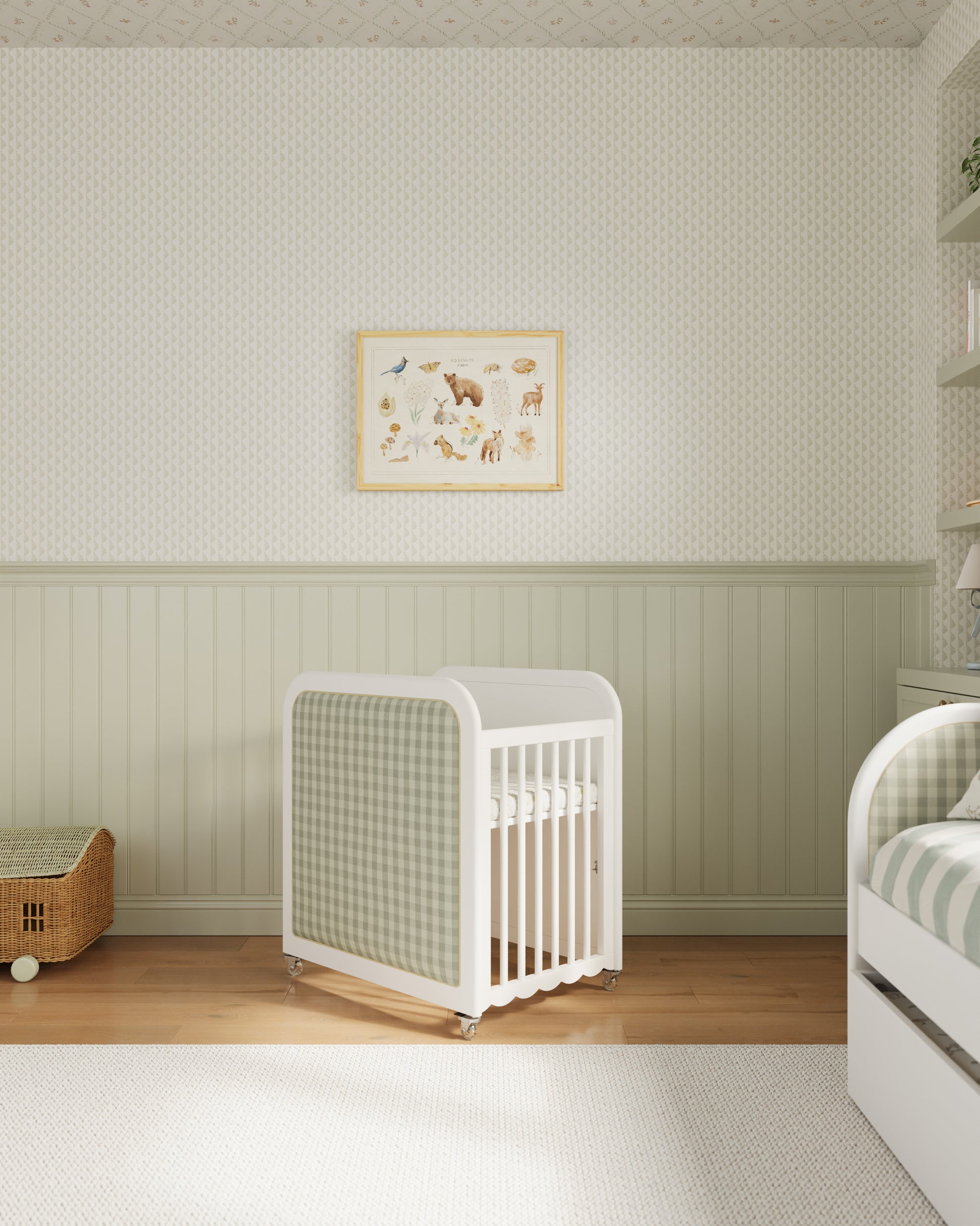 White / Celadon Gingham
