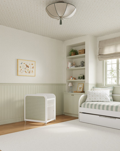 White / Celadon Gingham