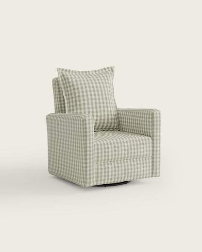 Celadon Gingham / Metal Base