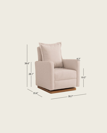Cinnamon Ticking Stripe / Wood Base