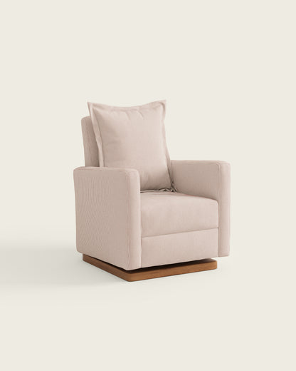 Cinnamon Ticking Stripe / Wood Base