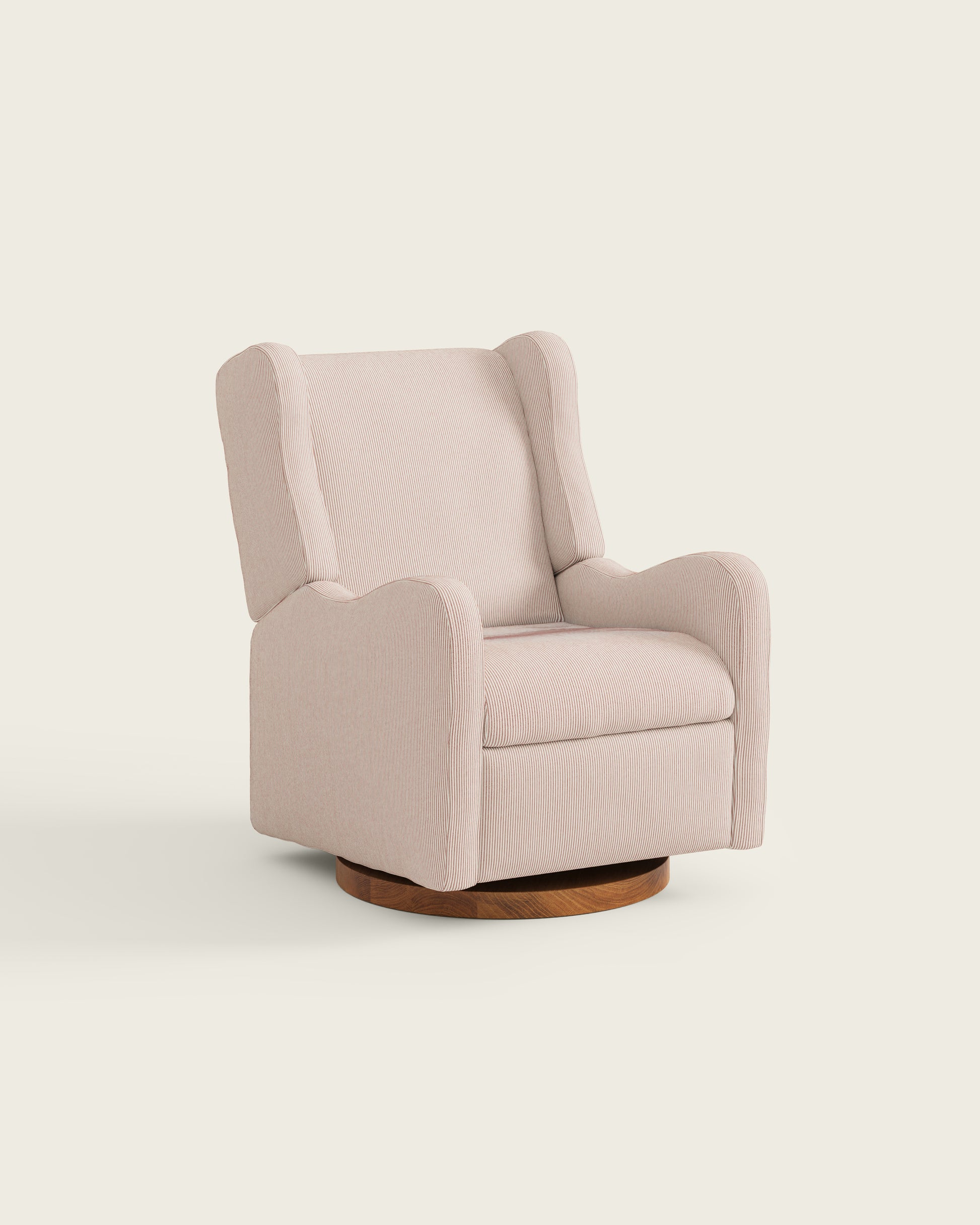 Cinnamon Ticking Stripe / Wood Base