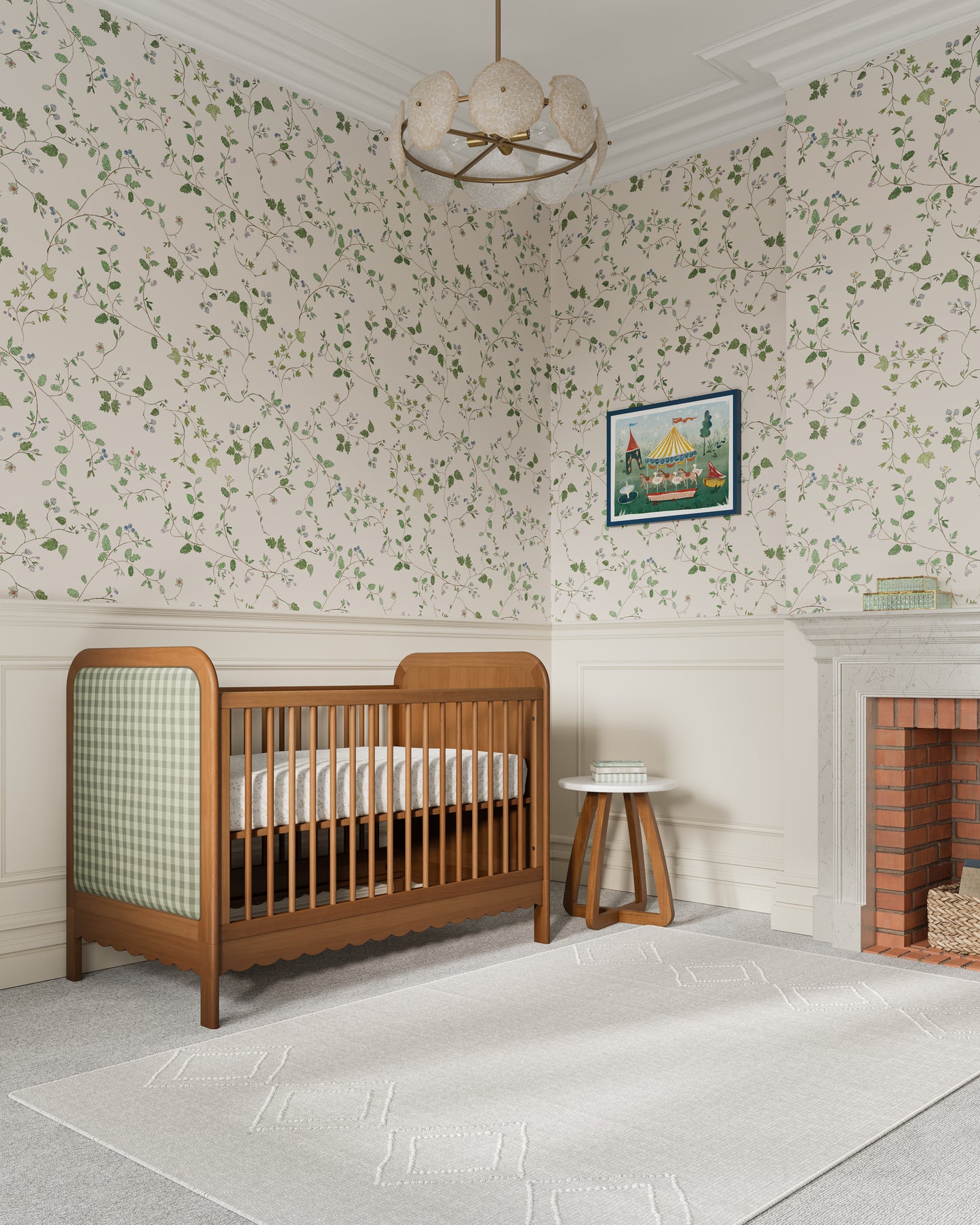 Walnut / Celadon Gingham