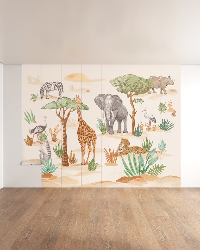 Wild Wall Patterns Wild Animals Wall Mural | Nestig