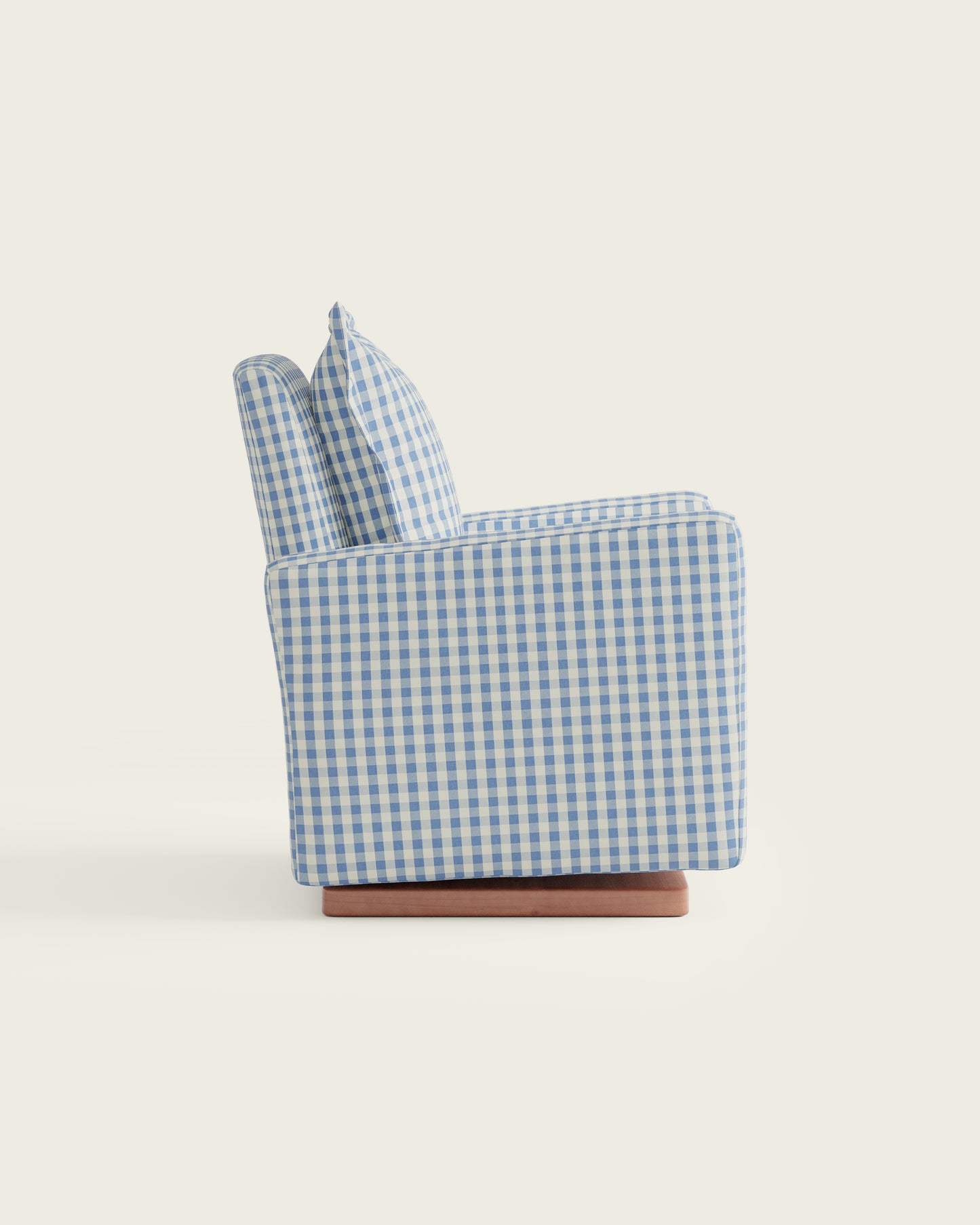 Bluebell Gingham / Wood Base